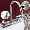 Dual Handle Spout Hot Cold Mixer Water Tap Kitchen Faucet