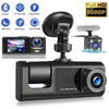 3 Channel Dash Cam Front and Rear Inside, 1080P Dash Camera for Cars, Dashcam Three Way Triple Car Camera with IR Night Vision, Loop Recording, G-Sensor, Parking Monitor, Motion Detection