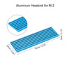 Aluminum Heatsink Kit 70X22X3Mm Blue W Two Silicone Thermal Pads for M.2, for 2280 SSD