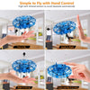 Hand Operated Drones for Kids & Adults, Super Fun & Easy Hands Free Mini Drone Helicopter (2 Speed & LED Light), Indoor Flying Ball Toys Gifts for 6 7 8 9 10 Years Old Boys & Girls - Blue