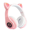 B39 over Ear Music Headset Cat Ear Glowing Headphone Wireless BT5.0 Earphone with Mic Aux in TF Card MP3 Player for PC Laptop Computer