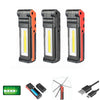 LUSTREON 5W+3W+3W USB Rechargeable Portable COB LED Work Camping Light Magnetic Dimming Flashlight