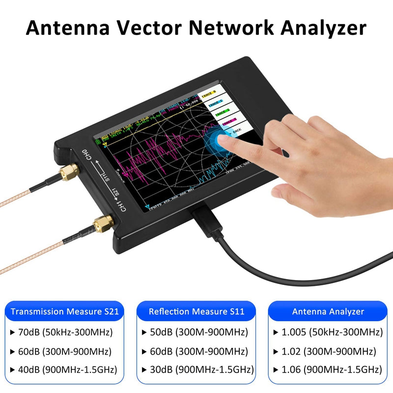Nanovna-H4 50Khz~1.5Ghz VNA HF VHF UHF UV 4-Inch LCD Vector Network An ...