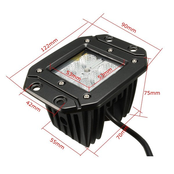 5 Inch Square Cube LED Bulb POD Flood Working Light for Off Road Bumper 18W
