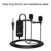 MAMEN KM-D2 Pro Wired microphone Clip-on Lavalier microphone Noise Reduction Omni-directional Dual Mics for Smart Phone Camera Recording (Black)