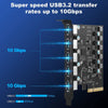 PCI-E to USB 3.2 Card, 5 Port Expansion Card, Pcie USB Motherboard Card for PC Desktop, Support Windows 7/8/10 Linux