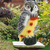 Solar Powered Owl Light Deterrent Garden Decor With Eyes Glowing