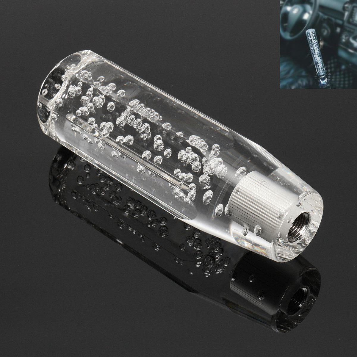 Car Universal Octagon Crystal 150mm Manual Bubble Gear Stick Shifter Shift Knob