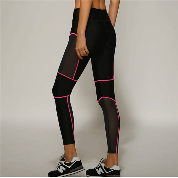 Female Sexy Fitness Trousers Honeycomb Mesh Fabric Hip Up Elasticity Sport Leggings