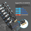 Pcie to USB 3.0 7-Port PCI Express Expansion Card PCI-E USB3.0