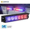 Nanoflare 5.25" 6-Watt LED Grille Light [SAE Class 1] [72 Flash Patterns] [3-Year Warranty] Surface Mounted Emergency Strobe Light Head - Blue / Red