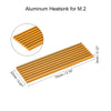 Aluminum Heatsink Kit 70 X 22 X 3Mm Golden Tone with Two Silicone Thermal Pads for M.2, for 2280 SSD
