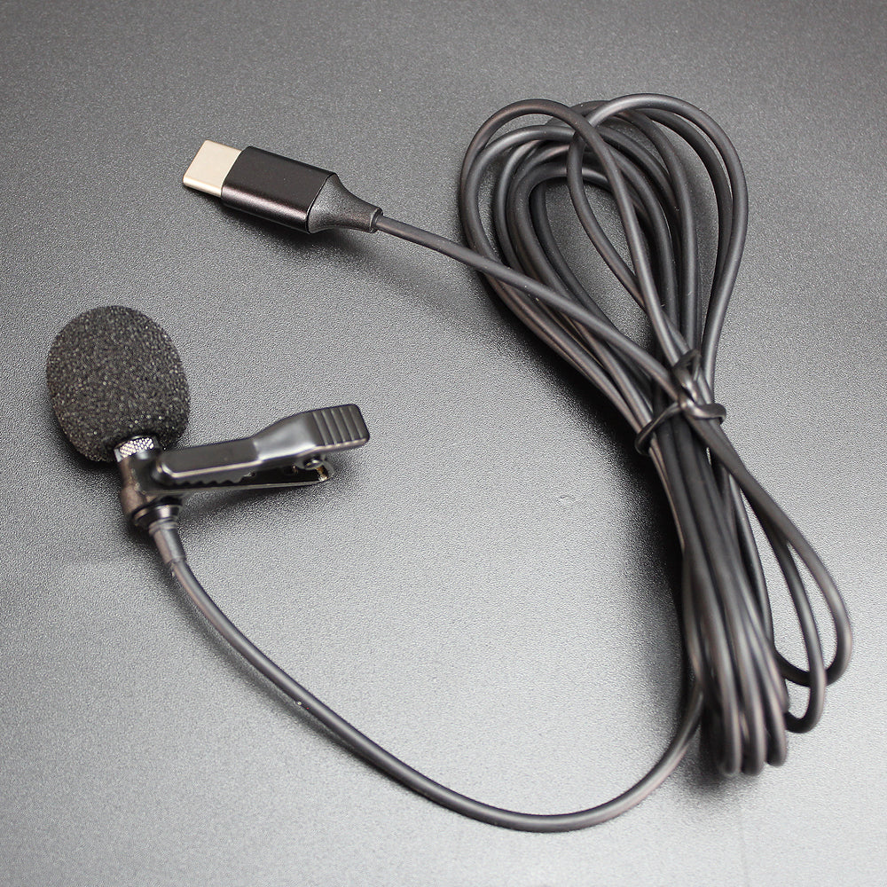 Bakeey USB Type-C Microphone Mini Small Portable Wired Clip-on Lapel Collar Lavalier Condenser USB-C Microphone for Type-C Phones Microphone (Type-C)