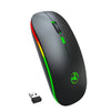 T18 Wireless Rechargeable Mouse bluetooth 5.1+2.4G Dual Mode 1600DPI Mute Button RGB Backlight Optical Mouse for PC Laptop Computer