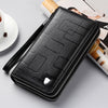 Genuine Leather Phone Wallet Large Zip Around Wallets Business Card Holder
