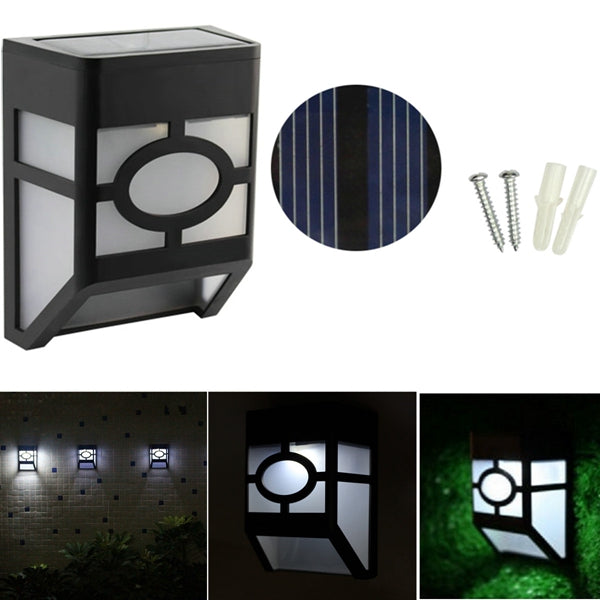 Solar Powered Wall Mount LED Light Outdoor Garden Path Landscape Fence Yard Lamp