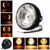 7inch H4 35W Motorcycle Headlight Amber LED Turn Signal Indicators For Harley Honda