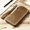 Men Genuine Leather Vintage Card Holder Wallet Phone Bag