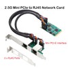 2.5G Mini Pcie to RJ45 Network Card Dual Ports 2500Mbps Mini PCI NIC Lan Card for Realtek 8125B Chipset