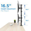 Vertical Dual Monitor Stand | Fits 19"-32" Monitors | Desk Mount