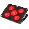 Laptop Cooling Pad 5 Quiet Fans Computer Cooling Pads for Laptops, Support up to 17.3 Inch Heavy Duty Notebook, Laptop Fan Stand with LED Light for Gaming, Office, Work from Home (Red)