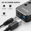 7-Port USB C to USB 3.0 Hub Powered with 5V AC Adapter On/Off Switches for PC Laptop and More, RSH-518C