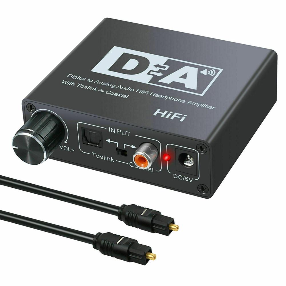 HIFI DAC Amp Digital To Analog Audio Converter Decoder 3.5mm AUX RCA Amplifier Adapter Toslink Optical Coaxial Output DAC 24bit