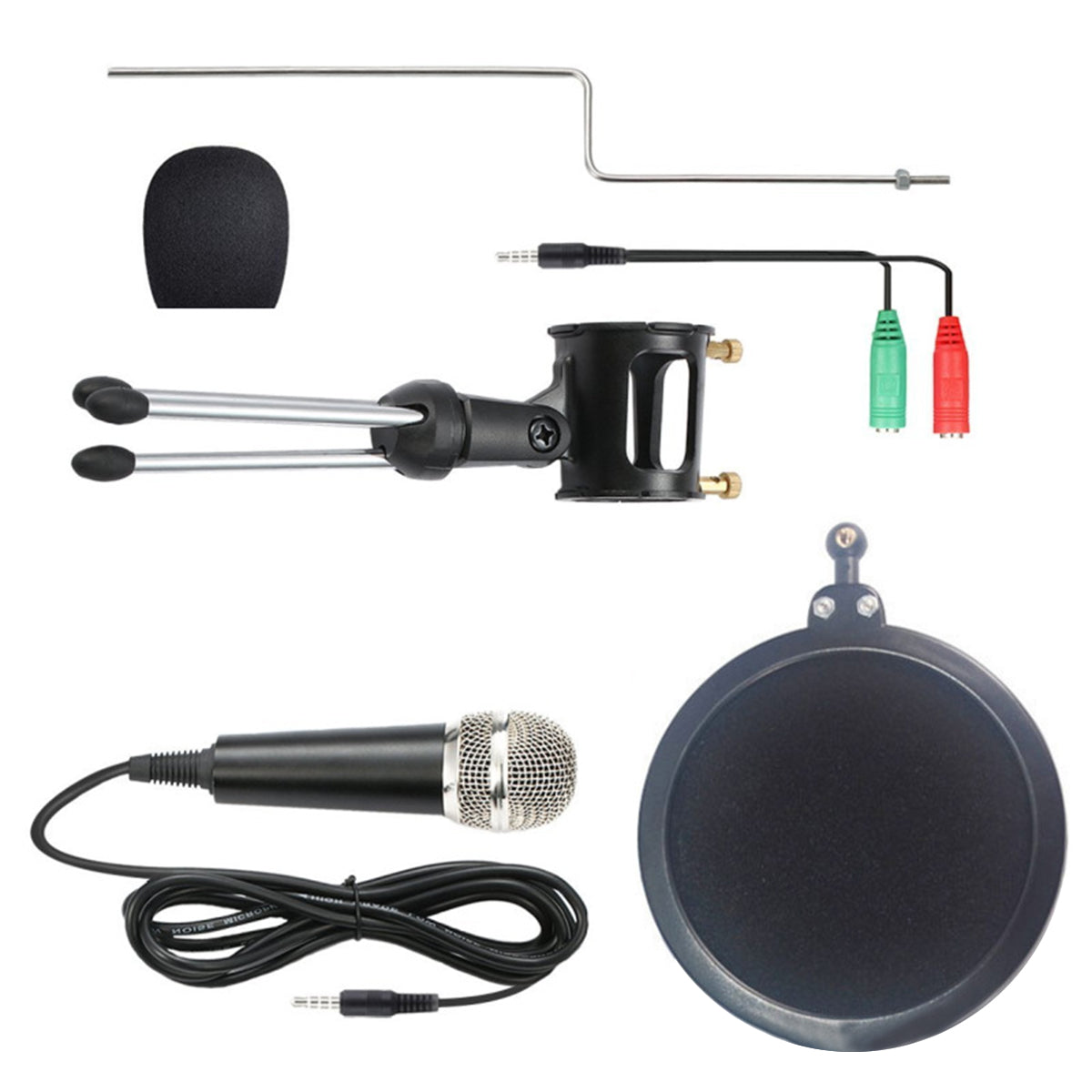 Bakeey Studio Condenser Microphone Set Recording Broadcasting Mic With Stand For PC Phone Karaoke
