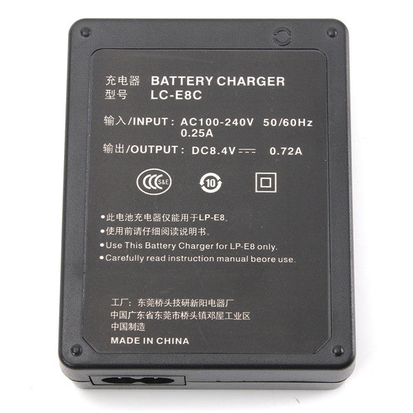LC-E8C Battery Charger AC Power Cord for Canon 550D 600D 650D 700D EOS 550D Rebel T2i Camera