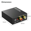 Digital to Analog Audio Converter - 96Khz Optical to RCA with Optical & Power Cable, Digital SPDIF Toslink to Stereo L/R and 3.5Mm Jack DAC Converter Fits for PS4 Xbox HDTV DVD Headphone