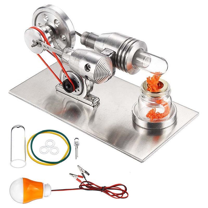 STEM Stainless Mini Hot Air Stirling Engine Motor Model Educational Toy Kits