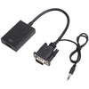 Signal Converter Analog to Digital Conversion with Audio Power Supply HD Cable Adapter E305Black