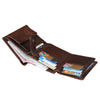 Men Genuine Leather Vintage Tri-fold Wallet 12 Card Slots Short Wallet Slim Wallet