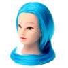 Blue Synthetic Hair Hairdressing Braiding Makeup Training Mannequin Head Model Clamp Holder Salon