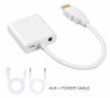 HDMI to VGA Adapter, HDMI to VGA Adapter Male to Female Gold-Plated Cord with Audio Compatible for Laptop, Xbox 360 One, PS4 Ps3-White