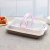 Cake Pan Carbon Steel Cook & Carry Pan Kitchen Baking Tray Bakeware With Lid
