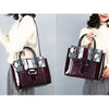 Women's Bags PU Leather Satchel Top Handle Bag Zipper Handbags Daily Wine Black Dark Purple Brown