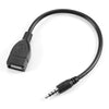 0.2M Sync 3.5mm Male Car AUX Audio Plug Jack to USB Female Cord Converter Cable