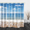 Beach sea View Print Waterproof Fabric Shower Curtain for Bathroom