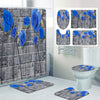 Fresh Flower Pattern PrintingBathroom Shower Curtain Leisure Toilet Four-Piece Design