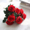 Artificial Flowers 1 Branch European Style Roses Tabletop Flower
