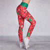 Women's High Waist Yoga Pants Leggings Tummy Control Butt Lift Breathable Christmas Red