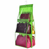 Double Side Transparent 6 Pocket Foldable Hanging Handbag Purse Storage Bag