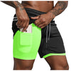 Men's Running Shorts Sports Outdoor Bottoms 2 in 1 with Phone Pocket Liner Fitness