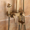 Shower Head System Set - Hand shower Included pullout Rainfall Shower Antique / Vintage Style Antique Brass
