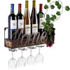 Wall Mounted Wine Rack Wine Bottle Holder Hanging Stemware Glass Holder Cork Storage Storage Rack Home Kitchen Decor