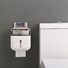 Toilet Tissue Box Home Punch-Free Creative Waterproof Double Warehouse Tissue Box Rack Bathroom Tray