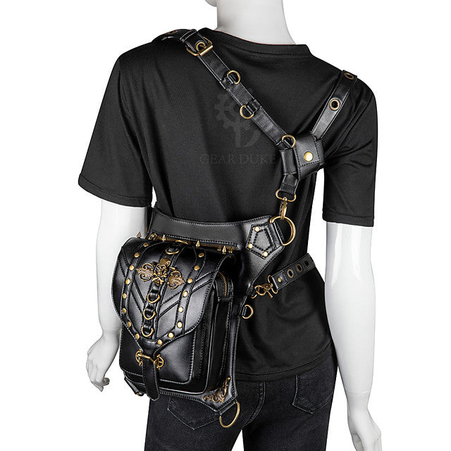 Plague Doctor Retro Vintage Gothic Punk & Gothic Steampunk 17th Century Bag Women's Leather Costume Black Vintage Cosplay