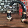 Luxury Faucet Hot and Cold Water Deck Mount 3 pcs Bathroom White/Black Mixer Taps Two Handles