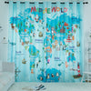 Curtain High Blackout Christmas Whole World Printed Home Bedroom